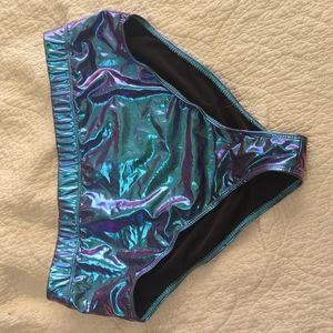 CLUBEXX Pole Wear Metallic Blue Booty Shorts Size L